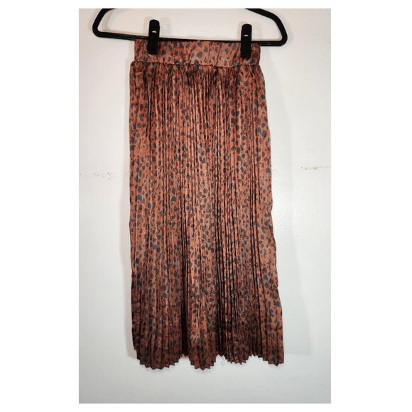 NWT ANthropologie NUMPH Yangmei Pleated Leopard Skirt - Picture 2 of 7